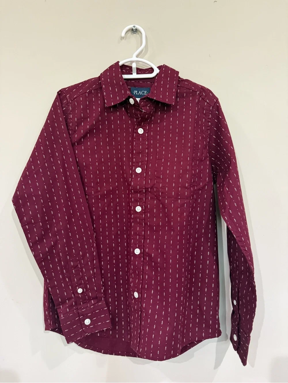 2! The Children's Place Maroon Button-Down Shirts with Pattern